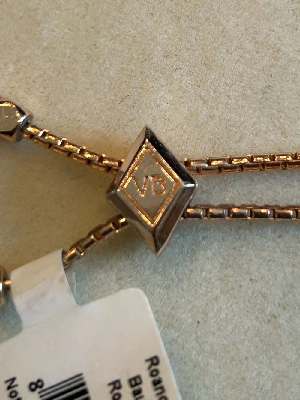 Vera Bradley NWT Baubles Bead Slider Bracelet Rose Gold Tone Crystal Pavé